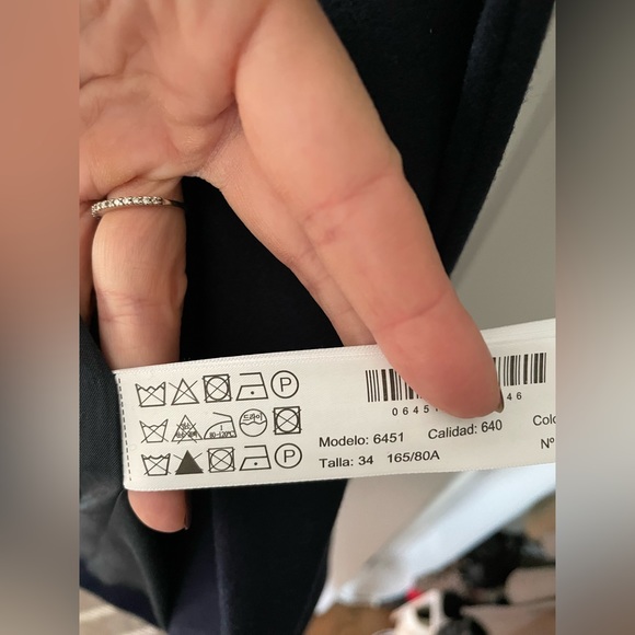 Massimo Dutti Navy Blue Belted Coat - Picture 4 of 9